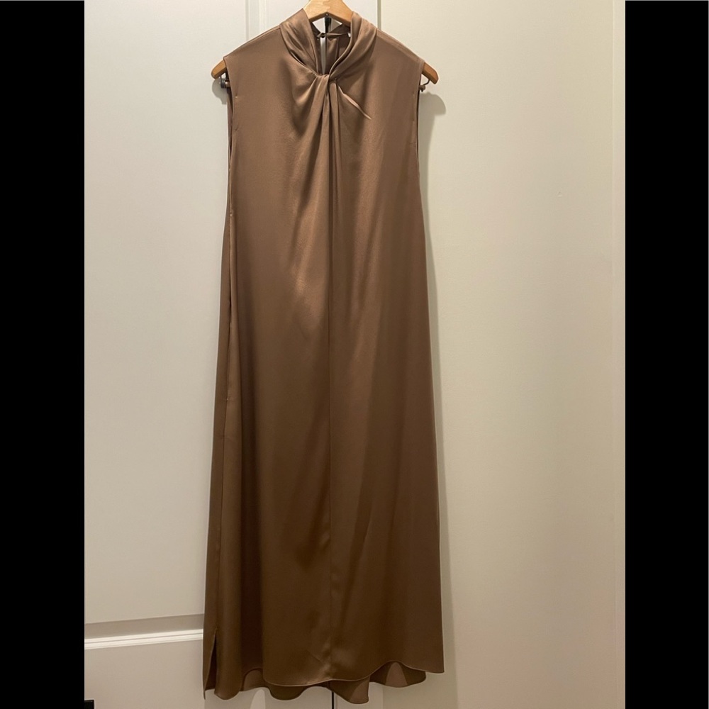 Vince silk dress-taupe/caramel